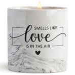 FreeJac Love is in The Air Candle I Love You Onun için Hediyeler Noel Doğum Günü Hediyesi Fikirleri Kadınlar Erkekler için Yıldönümü Hediyesi Sevgililer Günü Gelin Duş Yeni Eve Taşınma Hediyeleri Lavanta Mum