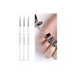 FREELADY Protez Tırnak 3’lü Nail art Oje Çizim Fırça Seti