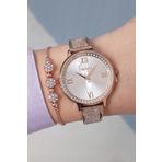 Freelook Bileziği Taşlı Rose Gold Kadın Kol Saati + Zirkon Taşlı Bileklik