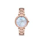 Freelook Kadın Rose Gold- Çelik Kasa Yuvarlak Kadran Metal Kordonlu Kol Saati Quartz Mekanizma Analog Ek