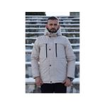 Freemen Erkek Kapüşonlu, Polar Astarlı, Kışlık Mont & Kaban & Parka - 3XL - Taş