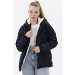 Freemen Kadın Kürklü Su ve Rüzgar Geçirmez Kapüşonlu Kışlık Mont & Kaban & Parka - XL - Lacivert