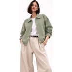 freemen Kadın Oversize Basic Gabardin Mevsimlik Polo Yaka Çağla Yeşili Ceket