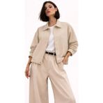 freemen Kadın Oversize Basic Gabardin Mevsimlik Polo Yaka Taş Ceket