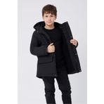 freemen Spor Erkek Spor Çocuk Siyah Içi Su Ve Rüzgar Geçirmez Kapüşonlu 3 Cep Mont & Kaban & Parka
