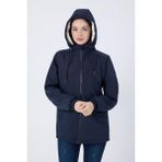 Freemen Spor Kadın Kürklü Su ve Rüzgar Geçirmez Kapüşonlu Mont & Kaban & Parka - Lacivert - XL