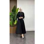 FREEMİH TEKSTİL Zümra Etekli Ikili Tesettür Takım Siyah