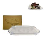 FreeshFro Akrilik Döner Buzdolabı Tembel Susan, Buzdolabı, Kiler, Dolap için Dikdörtgen Büyük Döner Tabla Düzenleyici, 39,6 cm X 29,7 cm - Şeffaf