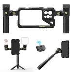 Freewell Çok Fonksiyonlu Akıllı Telefon Aletsiz Genius Rig Cage - Hızlı Kurulum, Tripod ve Monopod Kolları, iPhone 15 Pro için Bluetooth Uzaktan Kumanda