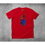 Freeyez Spider Plumber Pamuklu Penye T-Shirt - Kırmızı - XS