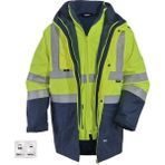 Frekans İş Güvenliği 5+1 Reflektörlü Kışlık Mont Parka Içi Çıkmalı Sarı Yerli Kaban Işçi Montu Mühendis Montu - XL