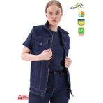 Frekans İş Güvenliği Safesawa Texas Likralı Unisex Kot Yelek Mavi 2152 - XL