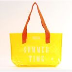 Frelso Şeffaf Plaj Çantası Baskılı Kadın Beach Bag - Turuncu