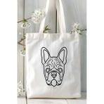 French Bulldog Köpek Baskılı Bez Çanta Omuz Çantası Kişiye Özel Model 11