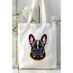 French Bulldog Köpek Baskılı Bez Çanta Omuz Çantası Kişiye Özel Model 16