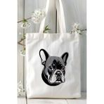 French Bulldog Köpek Baskılı Bez Çanta Omuz Çantası Kişiye Özel Model 20