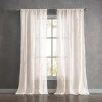 French Connection - Kiralık Ezilmiş, Pencere Perdesi, 2 Panelli Set, Yarı Şeffaf, Modern Ev Dekoru, Oturma Odası, Yemek Odası, Yatak Odası, Yurt için Perdeler, Ölçüler 127 cm x 160 cm, Krem Beyaz
