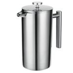 French Press 304 Paslanmaz Çelik Termal Kahve Makinesi Çay Makinesi 800ML 3 Filtreler Haşlanma Önleyici Sap Paslanmaya Dayanıklı Kahve Presi