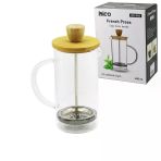French Press Bambu Kapak 600Ml Cam Bitki Süzgeçi (5433)