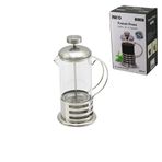 FRENCH PRESS METAL KAFES - METAL KAPAK 350ML CAM BİTKİ SÜZGEÇİ (4604)