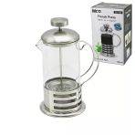 French Press Metal Kafes - Metal Kapak 600Ml Cam Bitki Süzgeçi (4915)