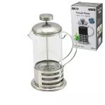 FRENCH PRESS METAL KAFES - METAL KAPAK 600ML CAM BİTKİ SÜZGEÇİ (5250)