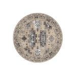 Frenda Home 120x120 cm Krem Kilim Desen Pamuk Taban Dijital Baskılı Yuvarlak Halı