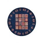 Frenda Home 140x140 cm Lacivert Binbir Gece Pamuk Taban Yıkanabilir Dijital Baskılı Yuvarlak Halı