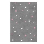 Frenda Home 80x200 cm Pembe Yıldız Desenli Kaymaz Deri Taban Çocuk ve Bebek Odası Halısı