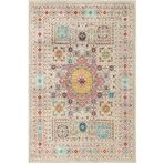 Frenda Home Fas Kapısı Desenli Pamuk Taban Krem 140x200 cm Salon Halı