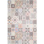 Frenda Home Kaymaz Taban Çini Desenli Yıkanabilir Balkon Halısı Mutfak Halısı