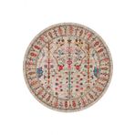 Frenda Home Kilim Desenli Vizon 140x140 Pamuk Taban Dijital Baskılı Yuvarlak Halı