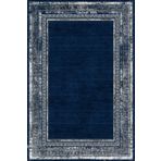 Frenda Home Lacivert 140x200 Çerçeve Desenli Dijital Baskılı Pamuk Taban Halı