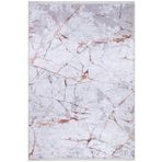 Frenda Home Mermer Desen Kaymaz Deri Taban Baskılı Kahve 140x200 cm Salon Halı