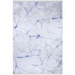 Frenda Home Mermer Desen Kaymaz Deri Taban Baskılı Mavi 160x230 cm Salon Halı