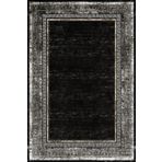 Frenda Home Siyah 100x200 Çerçeve Desenli Dijital Baskılı Pamuk Taban Halı