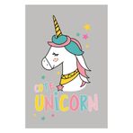 Frenda Home Unicorn Desenli Kaymaz Deri Taban Gri 120x180 Kız Çocuk Halısı