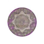 Frenda Home Vintage Desenli Fuşya 120x120 Pamuk Taban Dekoratif Yuvarlak Halı