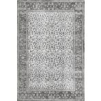 Frenda Home Vintage Desenli Gri 100x200 Pamuk Taban Yıkanabilir Dijital Baskılı Halı
