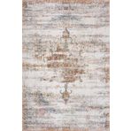 Frenda Home Vintage Desenli Turuncu 120x180 Pamuk Taban Yıkanabilir Halı