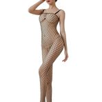 FRENZCOY Kadın File İç Çamaşırı Parlak Yapay Elmas Bodysuit, Siyah Seksi Tek Parça Örgü Oyuncak İç Çamaşırı, Rave Kıyafetler, Siyah-h, Tek Beden