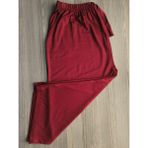 Fresco Scarfs Büyük Beden Bordo Pamuklu Likralı Viskon Ince Kapri Pijama Pantolon 3XL Günlük Kullanım İçin İdeal