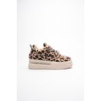 Fresco Scarfs Kadın Leopar Desenli Gizli Topuklu Sneaker TR04MS01E