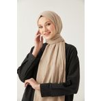 FRESCO SCARFS Kadın Tesettür Bambu Kraş Şal*bej