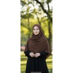 Fresco Scarfs Tesettür Hijab Mısır Medine Ipeği Eşarp 110x110 Acı Kahve