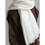 Fresco Scarfs Yumuşak Dokulu Renkli Desenli Atkı Şal Omuz Şalı Krem
