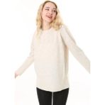 Fresh Moda Kadın Ince Triko Günlük Mevsimlik Kazak - Açık Taş - XL
