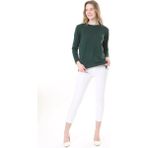 Fresh Moda Kadın Ince Triko Günlük Mevsimlik Kazak - Zümrüt Yeşil - 3XL