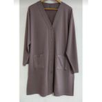 Fresh Moda Kadın Vizon Uzun Düğmeli Cepli Anne Penye Hırka - 2XL
