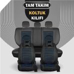 Fresh Start Bmw 3 Serisi 316 Lüx Full Deri Ön Arka Takım Giydirme Tip Siyah Mavi Oto Koltuk Kılıfı